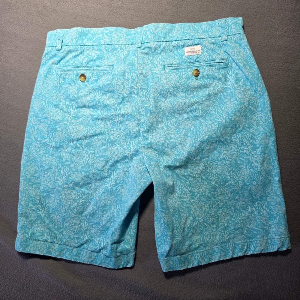 Vineyard Vines Mens Sea Turtle Coral Print Breaker Shorts Blue White Size 34 - Picture 7 of 10